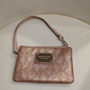 Michael Kors Metallic Pink Wristlet